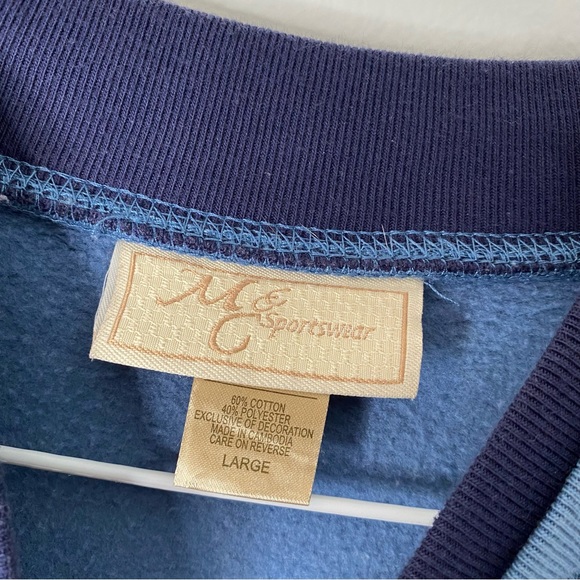 Embroidered Vintage Blue Grandma Sweatshirt - Picture 5 of 5